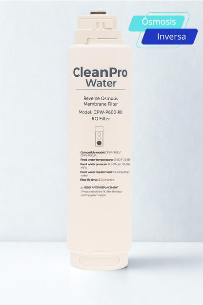 Membraba de osmosis inversa para sistema CleanPro Water de purificacion de agua